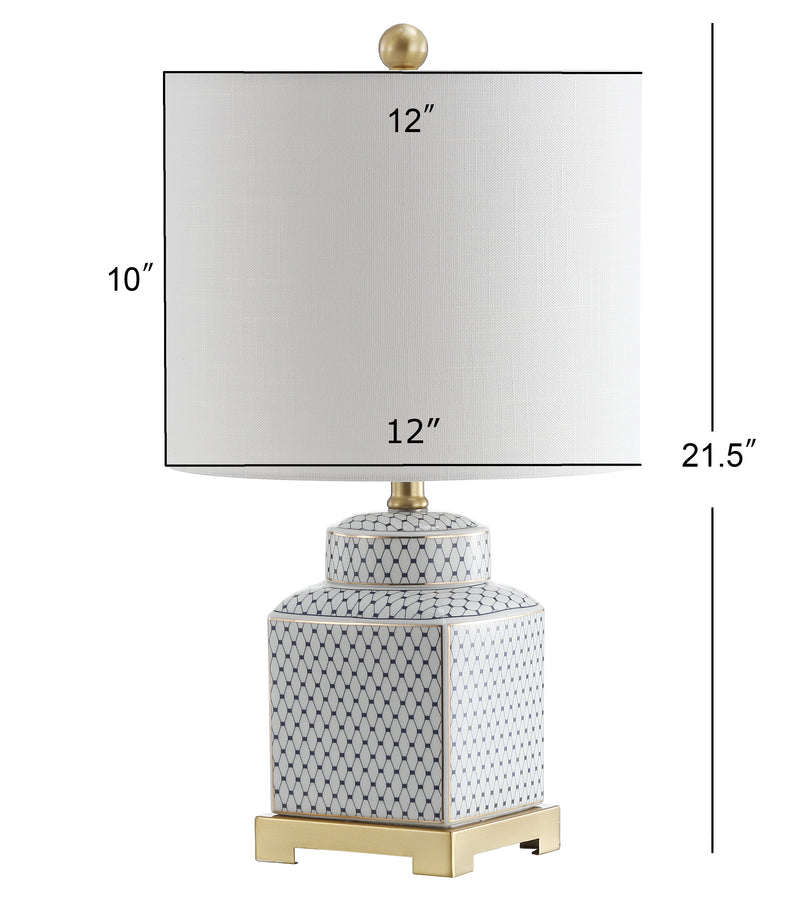 Cleo 21.5" Ceramic/Metal Ginger Jar LED Table Lamp - JONATHAN Y