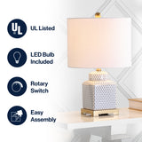 Cleo 21.5" Ceramic/Metal Ginger Jar LED Table Lamp