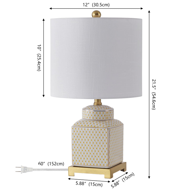 Cleo 21.5" Ceramic/Metal Ginger Jar LED Table Lamp