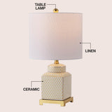 Cleo 21.5" Ceramic/Metal Ginger Jar LED Table Lamp