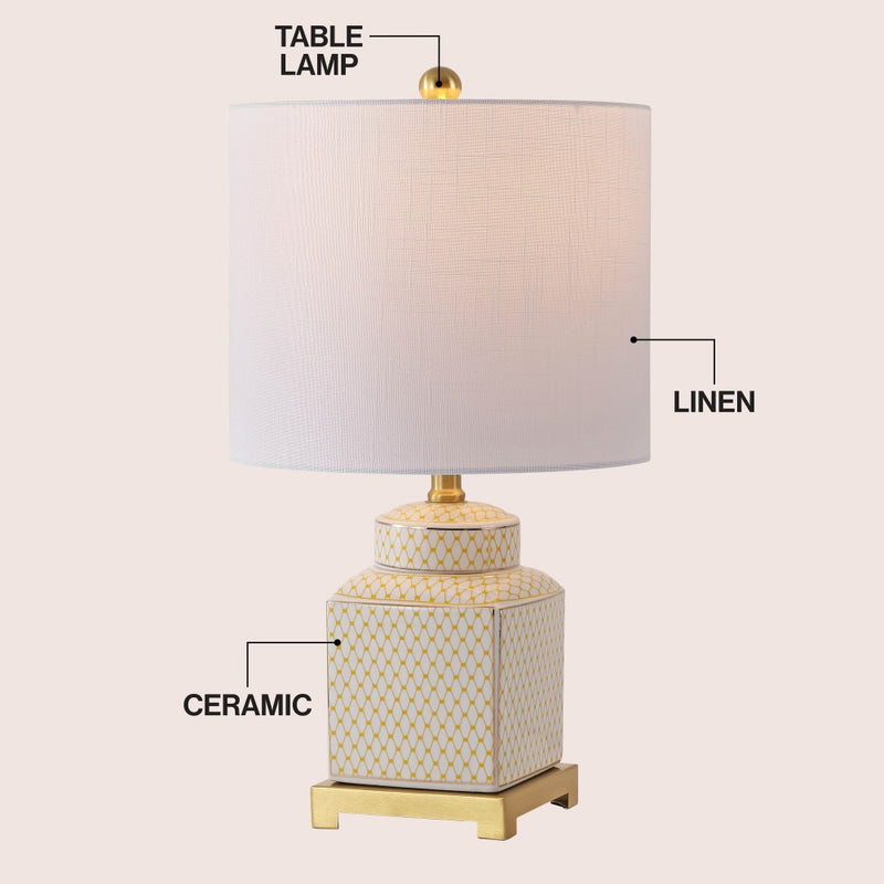 Cleo 21.5" Ceramic/Metal Ginger Jar LED Table Lamp