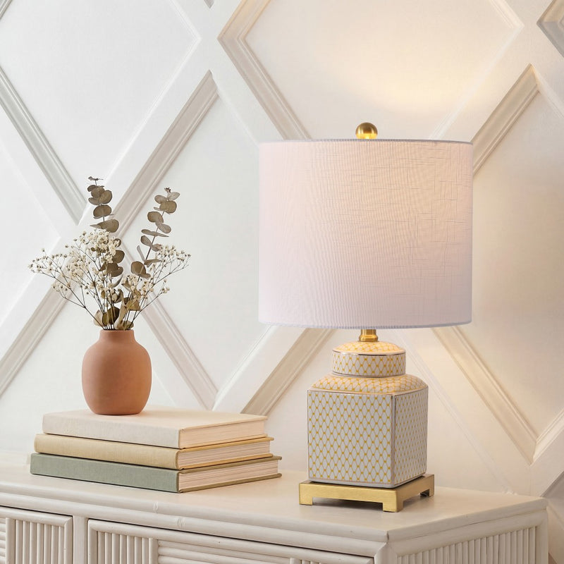 Cleo 21.5" Ceramic/Metal Ginger Jar LED Table Lamp