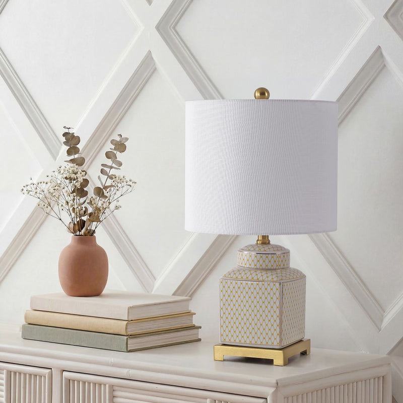 Cleo 21.5" Ceramic/Metal Ginger Jar LED Table Lamp