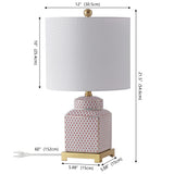 Cleo 21.5" Ceramic/Metal Ginger Jar LED Table Lamp