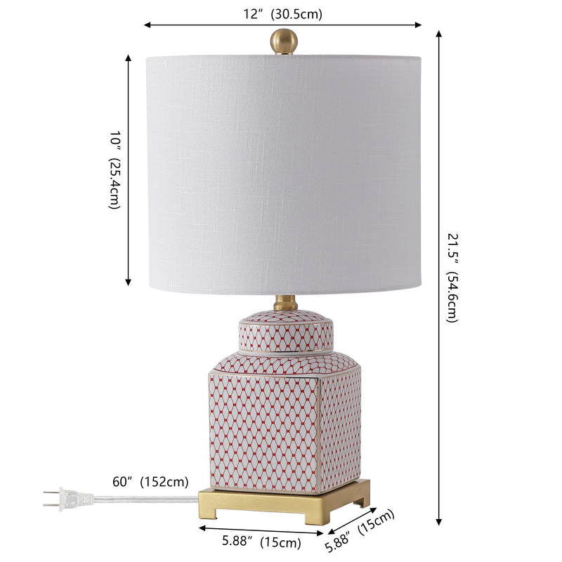 Cleo 21.5" Ceramic/Metal Ginger Jar LED Table Lamp
