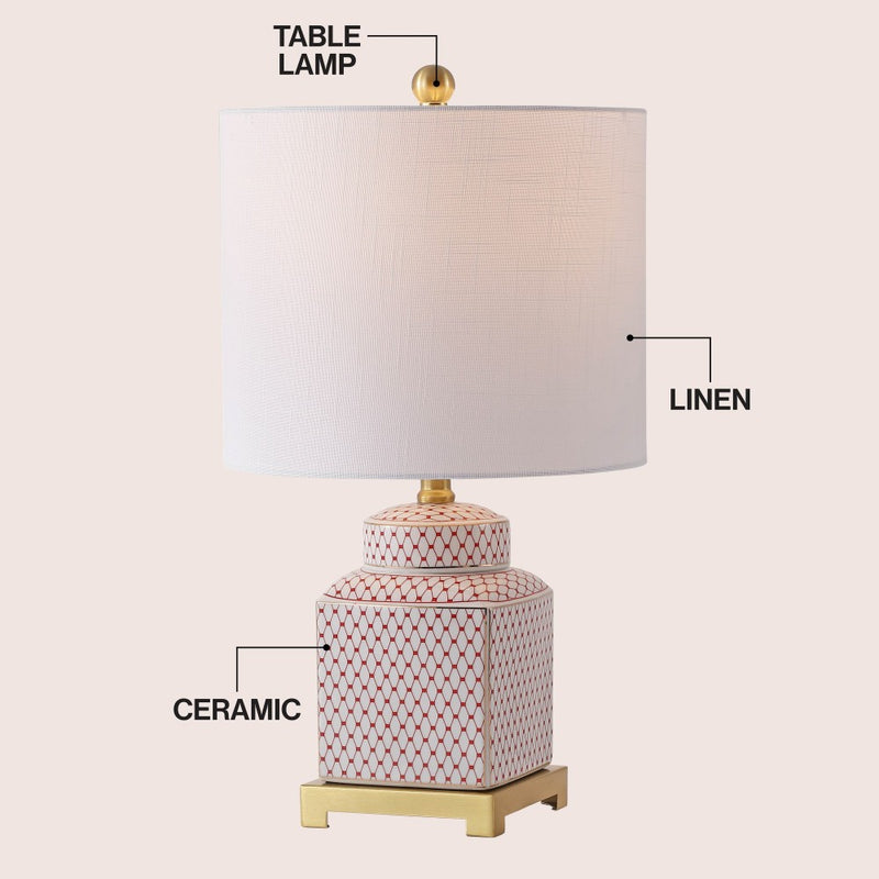 Cleo 21.5" Ceramic/Metal Ginger Jar LED Table Lamp