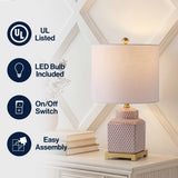 Cleo 21.5" Ceramic/Metal Ginger Jar LED Table Lamp