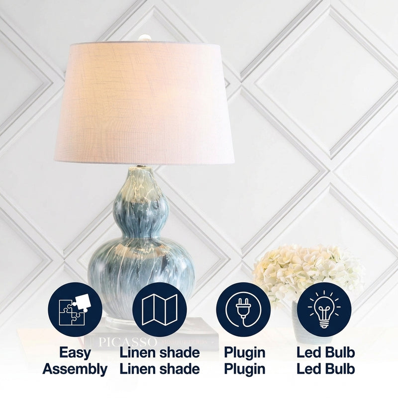 Stockholm 28.5" Ceramic LED Table Lamp Blue Glaze – ICONS