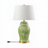 Gracie 29.5" Ginger Jar Ceramic/Metal LED Table Lamp Green/White – OFF