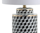 Ellie 24.5" Tumbling Block Ceramic/Metal LED Table Lamp - JONATHAN Y