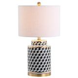 Ellie 24.5" Tumbling Block Ceramic/Metal LED Table Lamp - JONATHAN Y