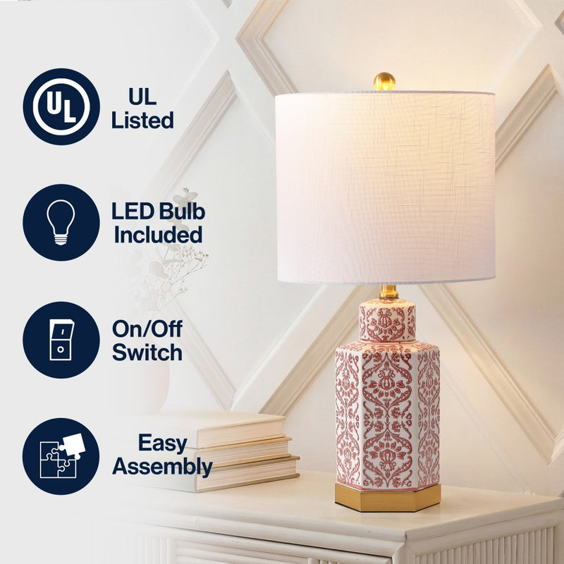 Diana 23.5" Ginger Jar Ceramic/Metal LED Table Lamp