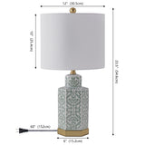 Diana 23.5" Ginger Jar Ceramic/Metal LED Table Lamp