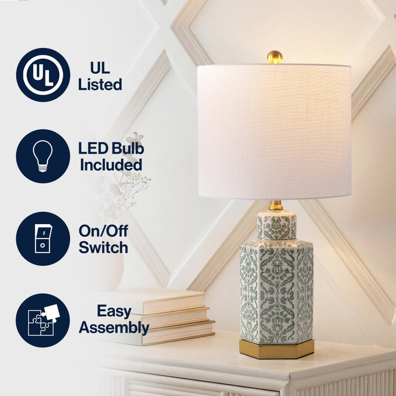 Diana 23.5" Ginger Jar Ceramic/Metal LED Table Lamp
