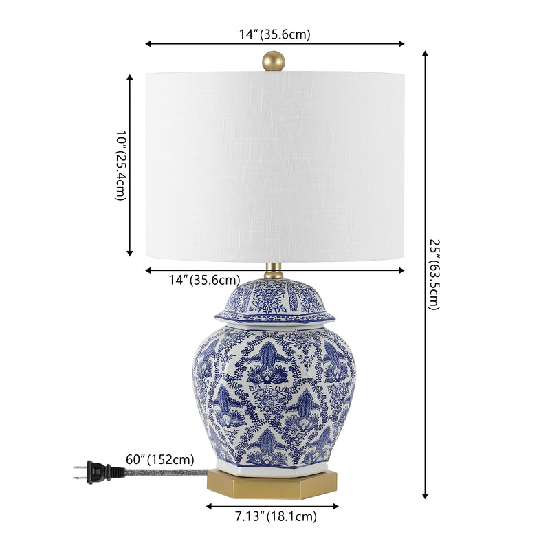 Gretchen 25" Ginger Jar Ceramic/Metal LED Table Lamp - JONATHAN Y