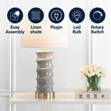 Taipei 28" Ceramic LED Table Lamp Dark Grey/Gold – ICONS