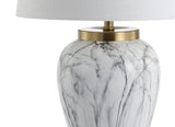 Prague 28" Ceramic Marble LED Table Lamp - JONATHAN Y