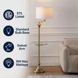 Cora 60" Metal/Glass LED Side and Floor Lamp Brass/Clear – ICONS