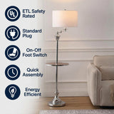 Cora 60" Metal/Glass LED Side and Floor Lamp Oil Rubbed Bronze/Clear – ICONS