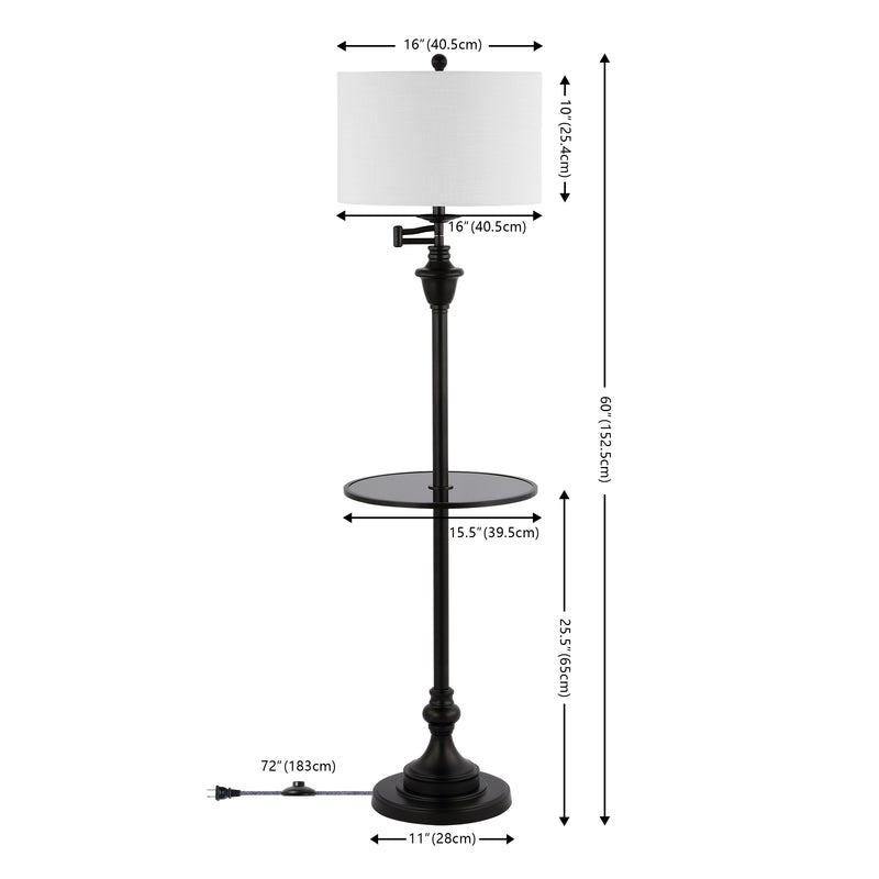 Cora 60" Metal/Glass LED Side and Floor Lamp