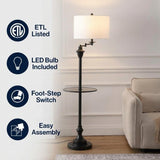 Cora 60" Metal/Glass LED Side and Floor Lamp Black – ICONS