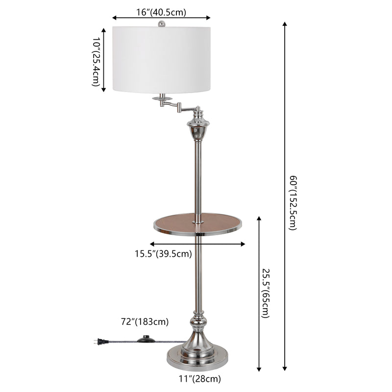 Cora 60" Metal/Glass LED Side and Floor Lamp