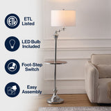 Cora 60" Metal/Glass LED Side and Floor Lamp