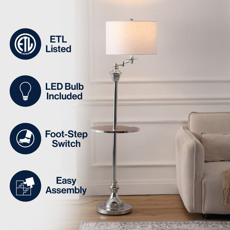 Cora 60" Metal/Glass LED Side and Floor Lamp