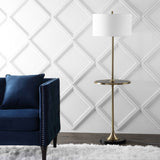 Luce 59" Metal/Wood LED Floor Lamp with Table