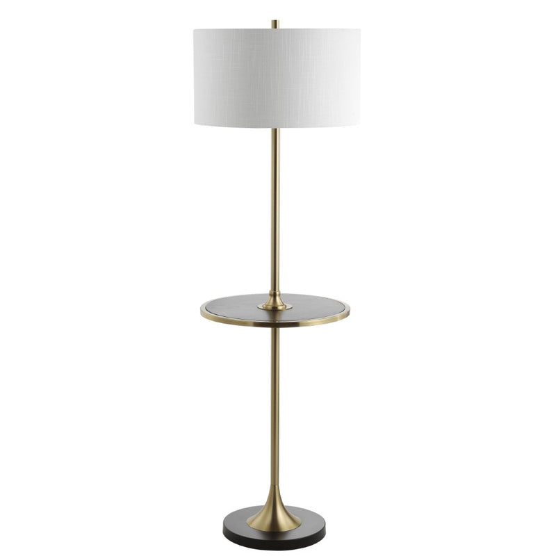 Luce 59" Metal/Wood LED Floor Lamp with Table
