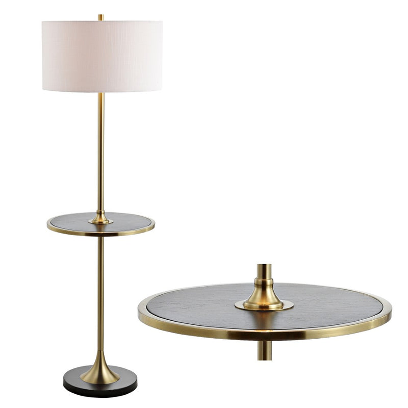 Luce 59" Metal/Wood LED Floor Lamp with Table