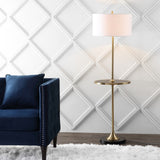 Luce 59" Metal/Wood LED Floor Lamp with Table
