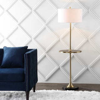 Luce 59" Metal/Wood LED Floor Lamp with Table
