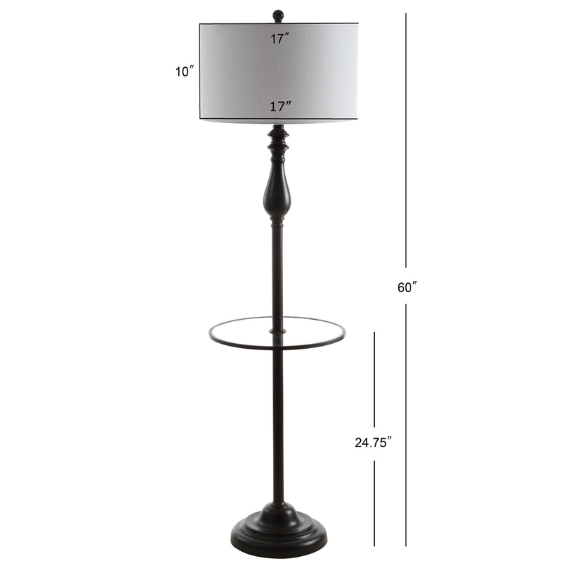 Laine 60" Metal/Glass LED Side Table and Floor Lamp - JONATHAN Y