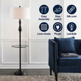 Laine 60" Metal/Glass LED Side Table and Floor Lamp Oil Rubbed Bronze – ICONS