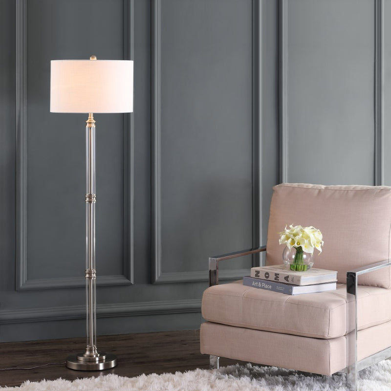 Ralph 60" Metal/Glass Floor Lamp - JONATHAN Y