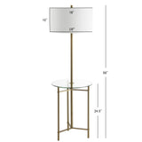 Charles 59" Metal/Glass LED Side Table and Floor Lamp