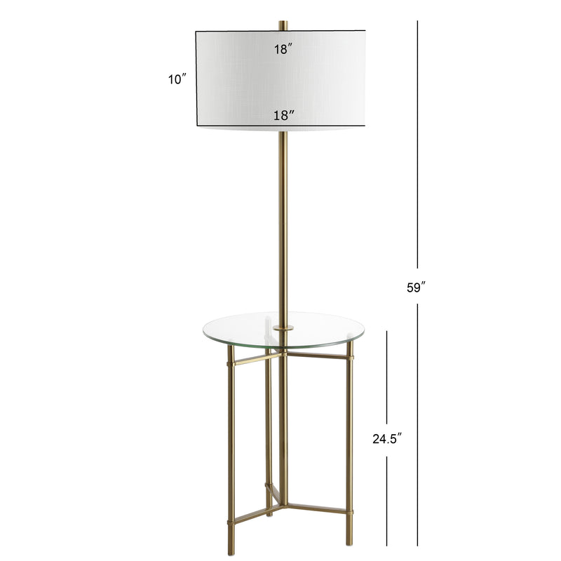 Charles 59" Metal/Glass LED Side Table and Floor Lamp