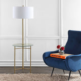Charles 59" Metal/Glass LED Side Table and Floor Lamp