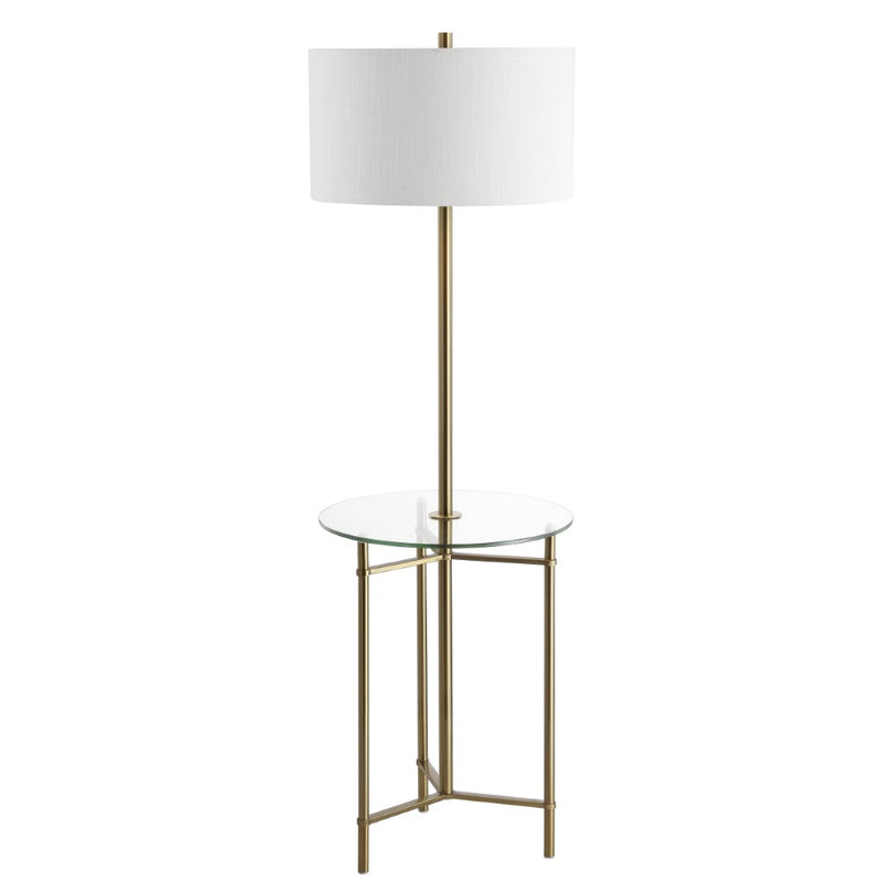 Charles 59" Metal/Glass LED Side Table and Floor Lamp