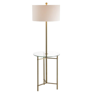Charles 59" Metal/Glass LED Side Table and Floor Lamp - JONATHAN Y