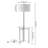 Charles 59" Metal/Glass LED Side Table and Floor Lamp