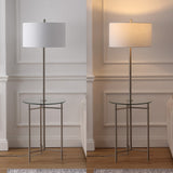 Charles 59" Metal/Glass LED Side Table and Floor Lamp