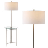 Charles 59" Metal/Glass LED Side Table and Floor Lamp