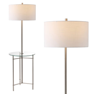 Charles 59" Metal/Glass LED Side Table and Floor Lamp