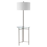 Charles 59" Metal/Glass LED Side Table and Floor Lamp
