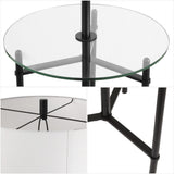 Charles 59" Metal/Glass LED Side Table and Floor Lamp