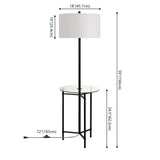 Charles 59" Metal/Glass LED Side Table and Floor Lamp
