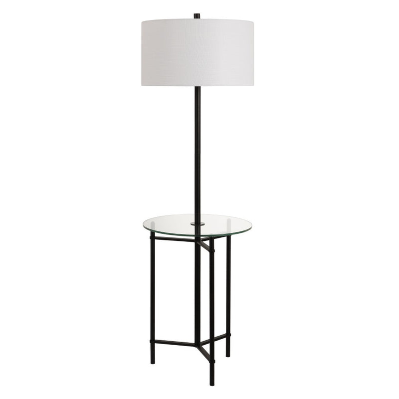 Charles 59" Metal/Glass LED Side Table and Floor Lamp