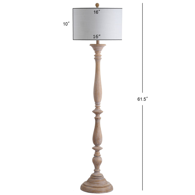 Trisha 61.5" Resin Spindle LED Floor Lamp - JONATHAN Y